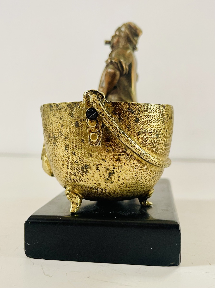 Porte cigares, pyrogène au boucher - bronze -photo-3